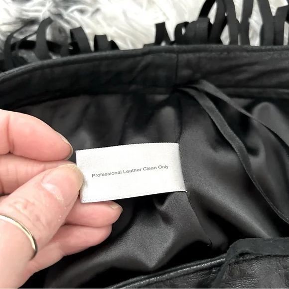 Boston Proper Genuine Leather Fringe Skirt - Picture 9 of 9